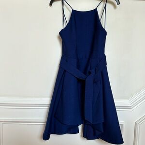 Elegant Blue Dress with Belt